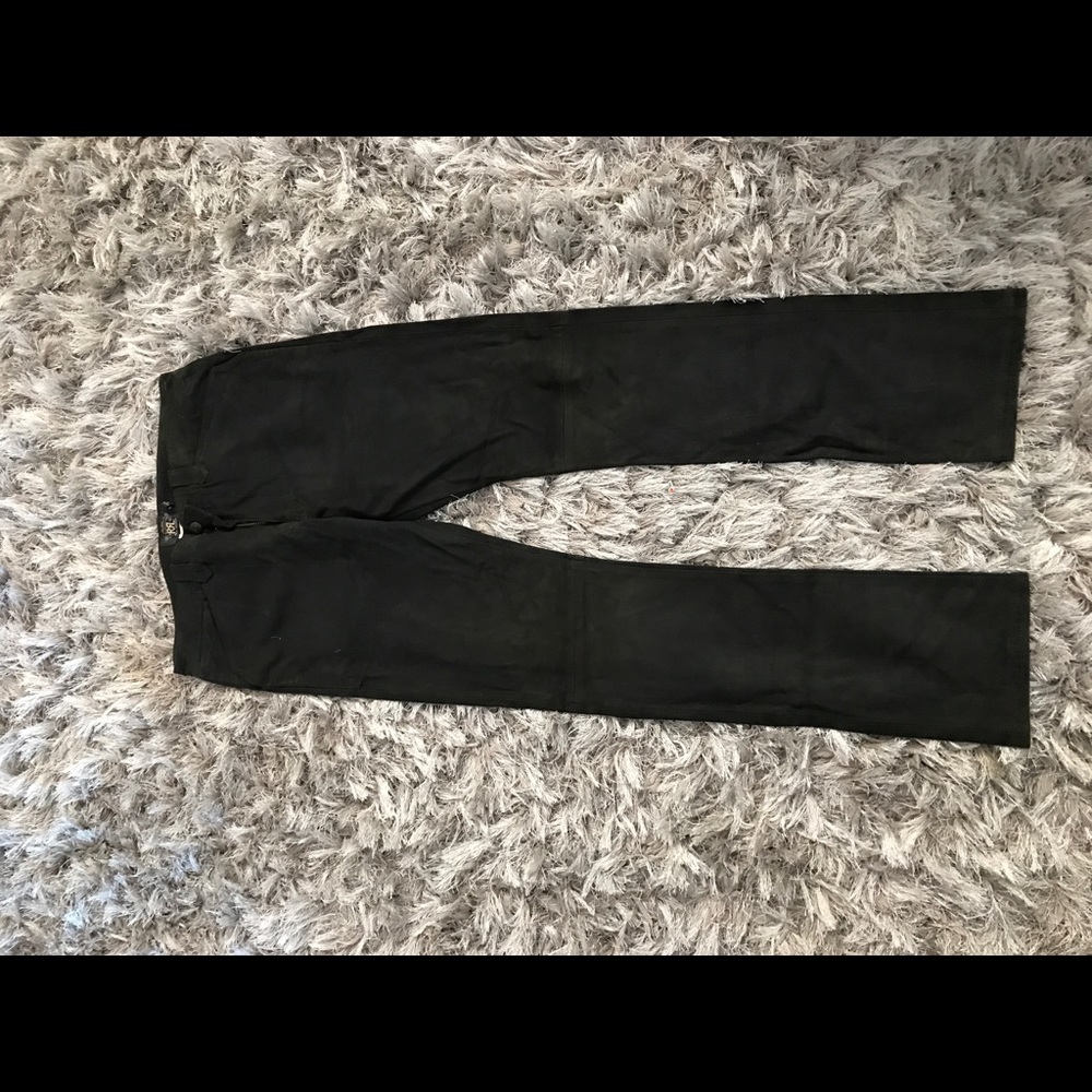 RRL goat - stretch suede western Distressed black